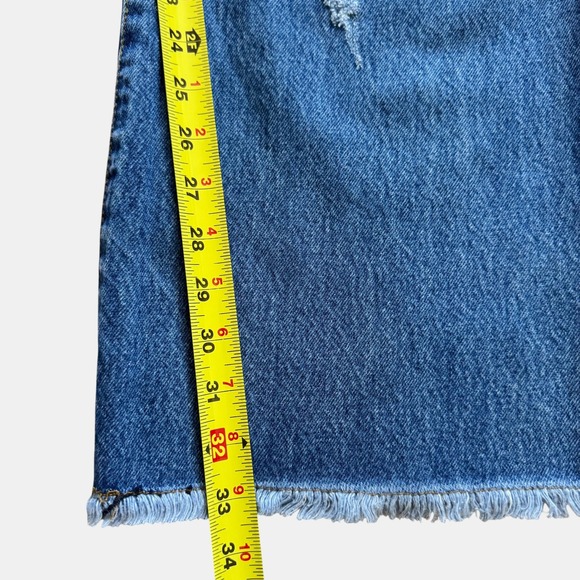 Vibrant M.I.U. High Rise Wide Leg Distressed Jeans Blue Juniors Sz 7 boho Grunge - Picture 7 of 16